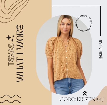 Use code KRISTINA4J
Texas
What I packed
What I wore
Vacation 
Eyelet top
Eyelet blouse
Button up
Lunch outfit
Casual outfit
Travel
Western

#LTKfindsunder100 #LTKworkwear #LTKstyletip