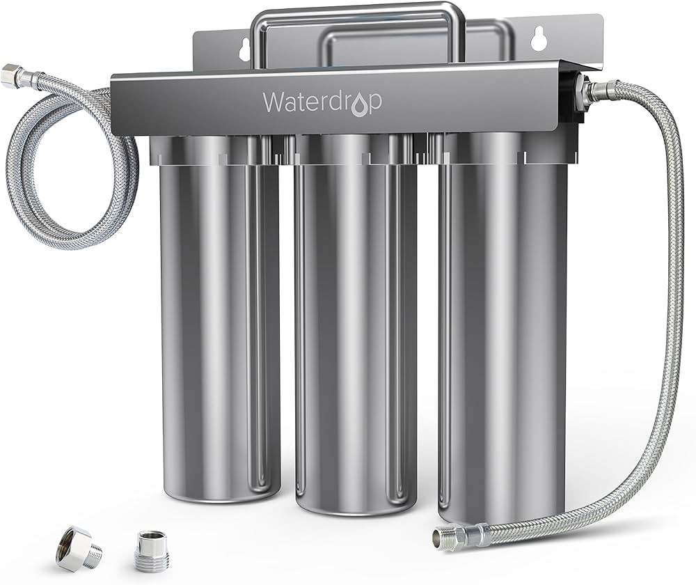 Waterdrop TST-UF 0.01μm Ultra-Filtration Under Sink Water Filter, Stainless Steel, 5X Service Li... | Amazon (US)