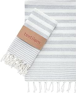 Textilom Turkish Hand Towels for Bathroom Set of 2 I Bathroom Hand Towels & Kitchen Hand Towels &... | Amazon (US)
