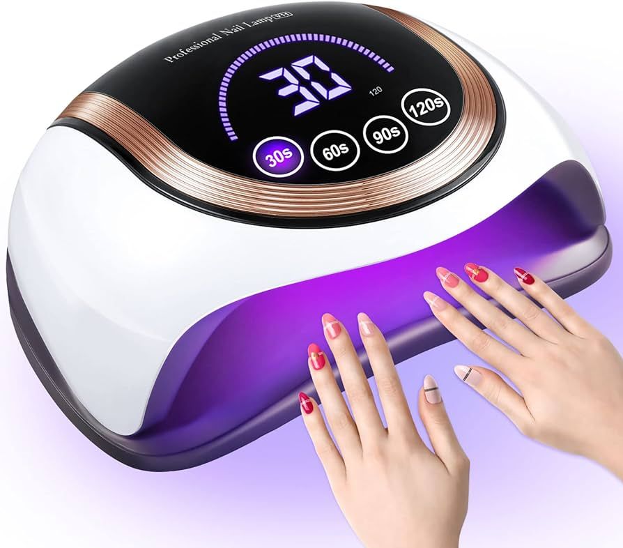 NAXBEY UV LED Nail Lamp for Double Hands, 180W UV Light Nails Gel Nail Dryer with 60 Lamp Beads, ... | Amazon (US)