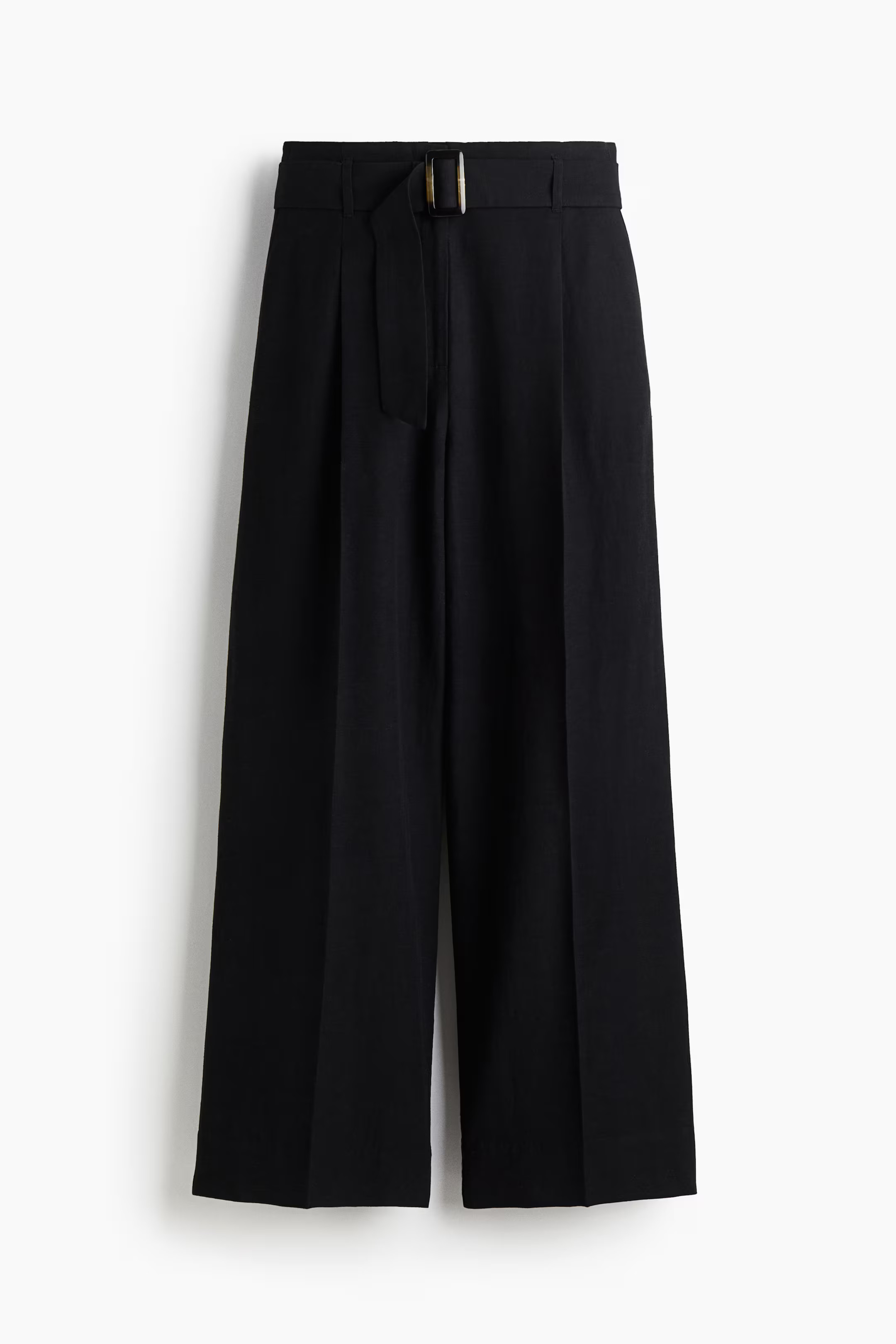 Linen-Blend Pants with Belt | H&M (US + CA)
