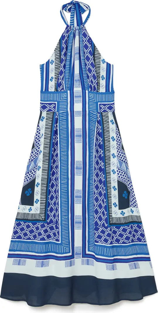 Reiss Joselyn Scarf Print Halter Neck Midi Dress | Nordstrom | Nordstrom