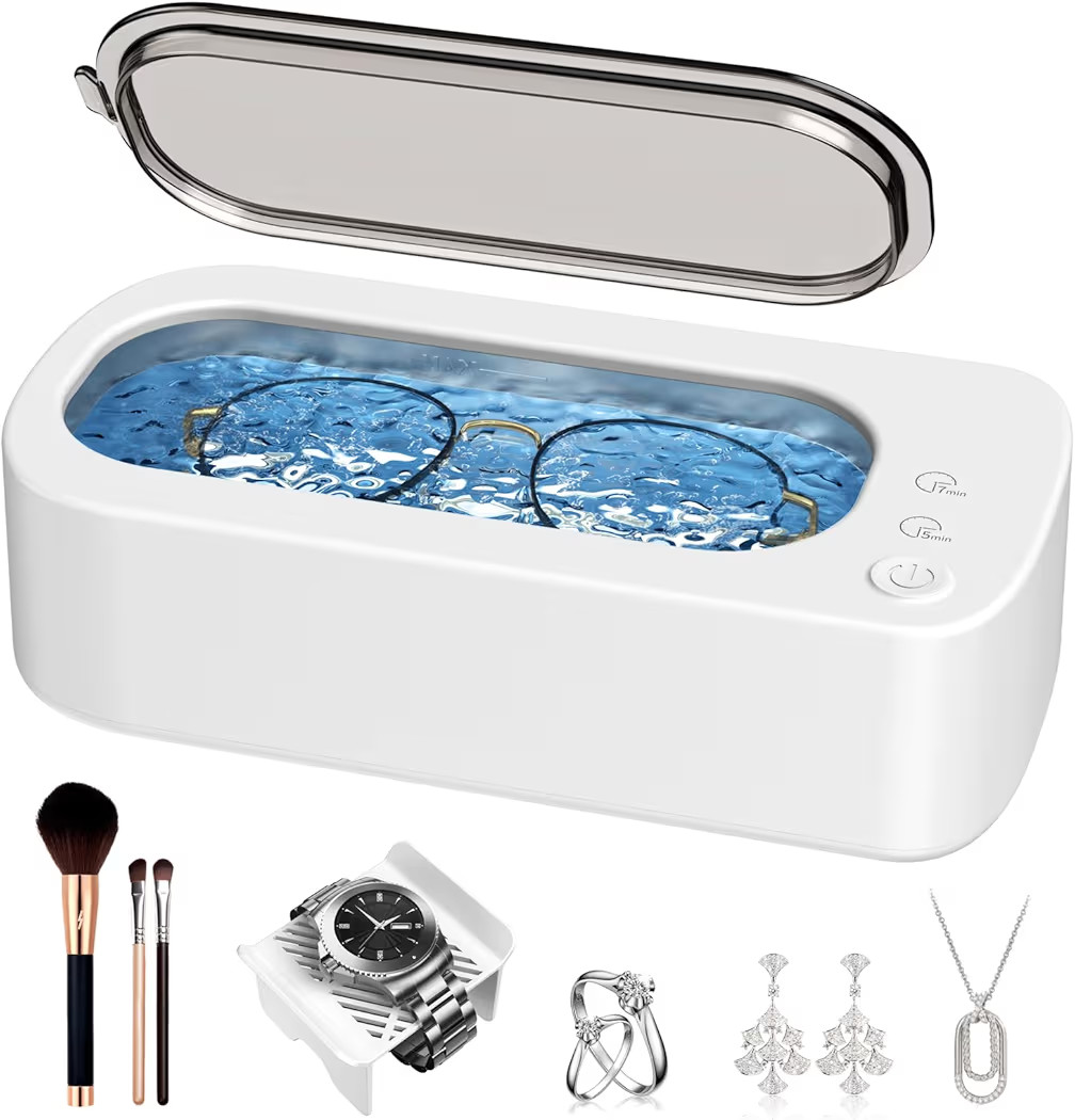 Ultrasonic Jewelry Cleaner Machine: 48KHz Ultra Sonic Cleaner for Jewelry,Eyeglass,Rings,Watch Ba... | Amazon (US)
