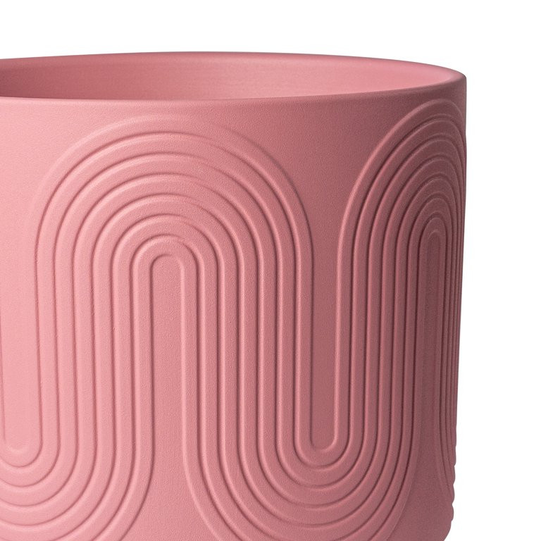 Better Homes & Gardens Pottery 10" Amy Wave Ceramic Planter, Pink | Walmart (US)