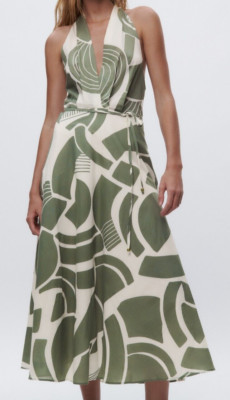 ZARA Women's Size Large Dress Printed Halter Neck | eBay US