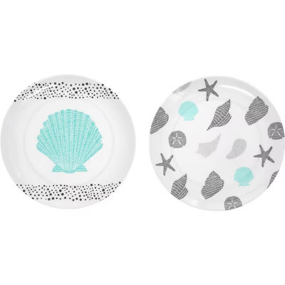 Pavilion Gift Company - Beach - 8" Melamine Appetizer Plates (Set of 2) - Dining Plates | Target