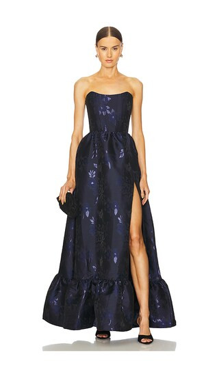 Charlotte Dress in Navy Baroque Floral | Revolve Clothing (Global)
