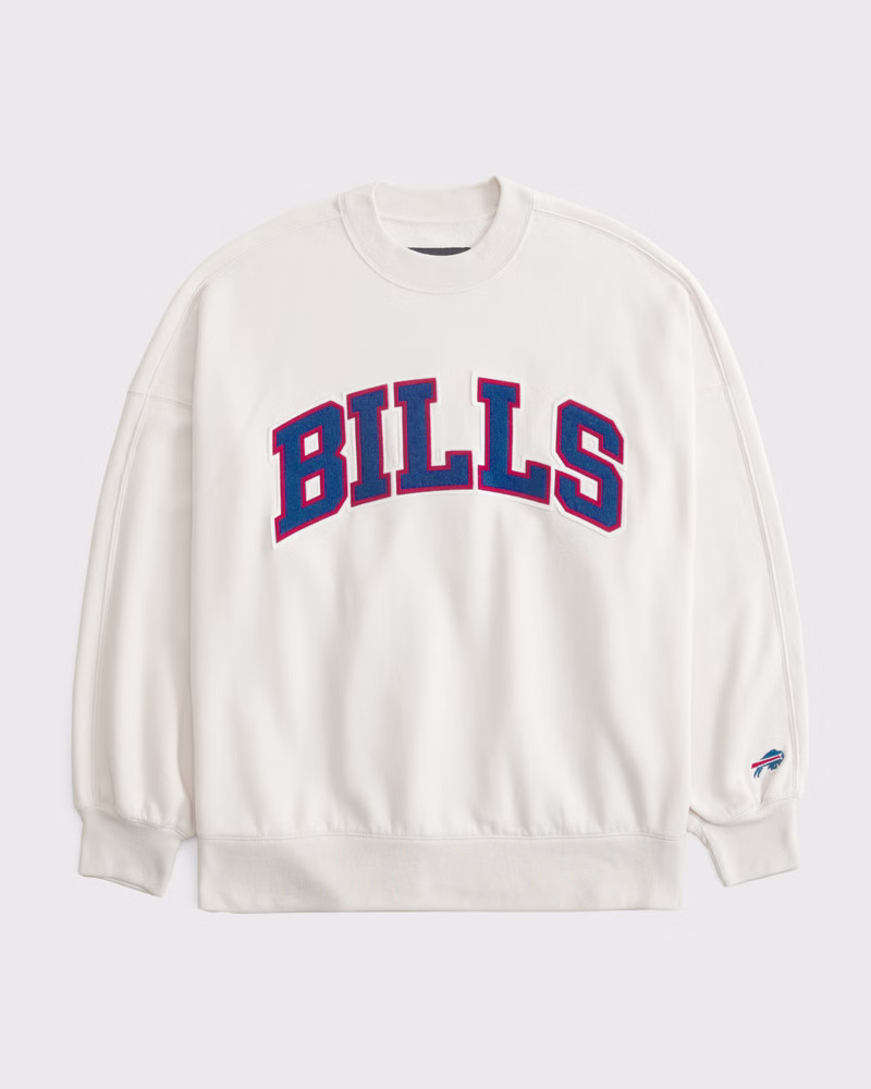 Abercrombie & Fitch Women's Buffalo Bills Graphic Oversized Sunday Crew in Cream - Bills - Size XXS | Abercrombie & Fitch (US)