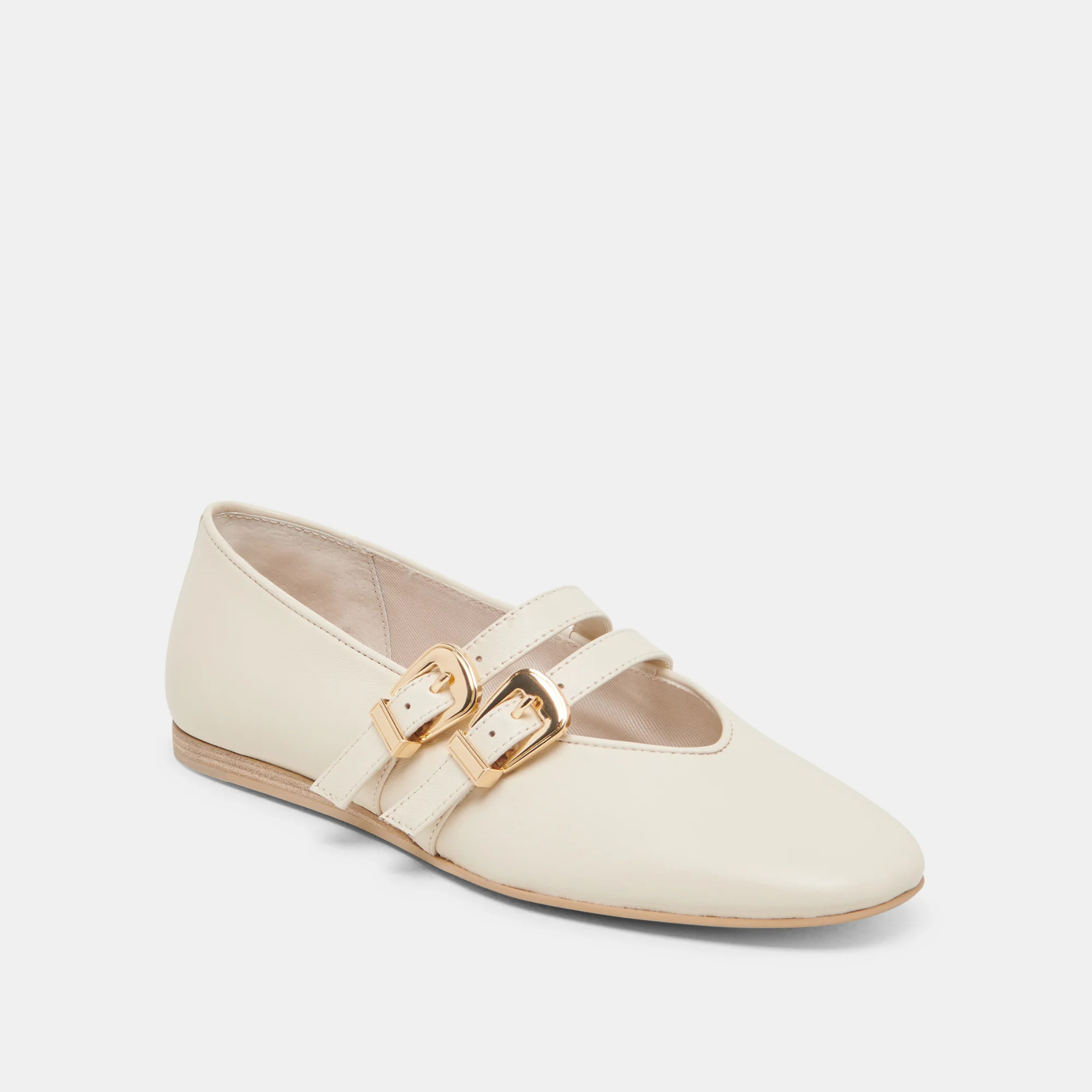 BAYLEE BALLET FLATS IVORY LEATHER | DolceVita.com