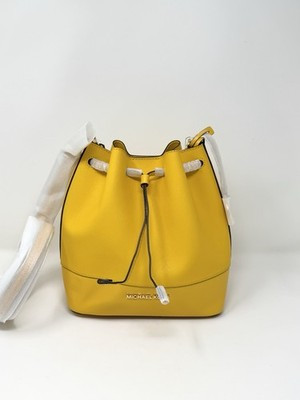 Michael Kors Women's Handbag Trista Medium Bucket Shoulder Bag Yellow | eBay US