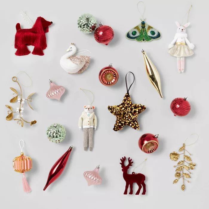 20pc Evergreen and Aubergine Christmas Ornament Kit - Wondershop&#8482; | Target