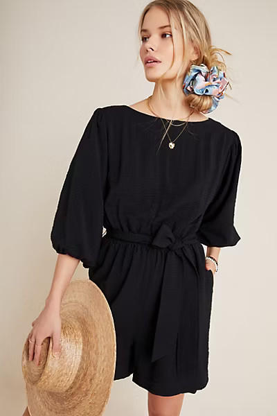 Francesca Balloon-Sleeved Romper | Anthropologie (US)