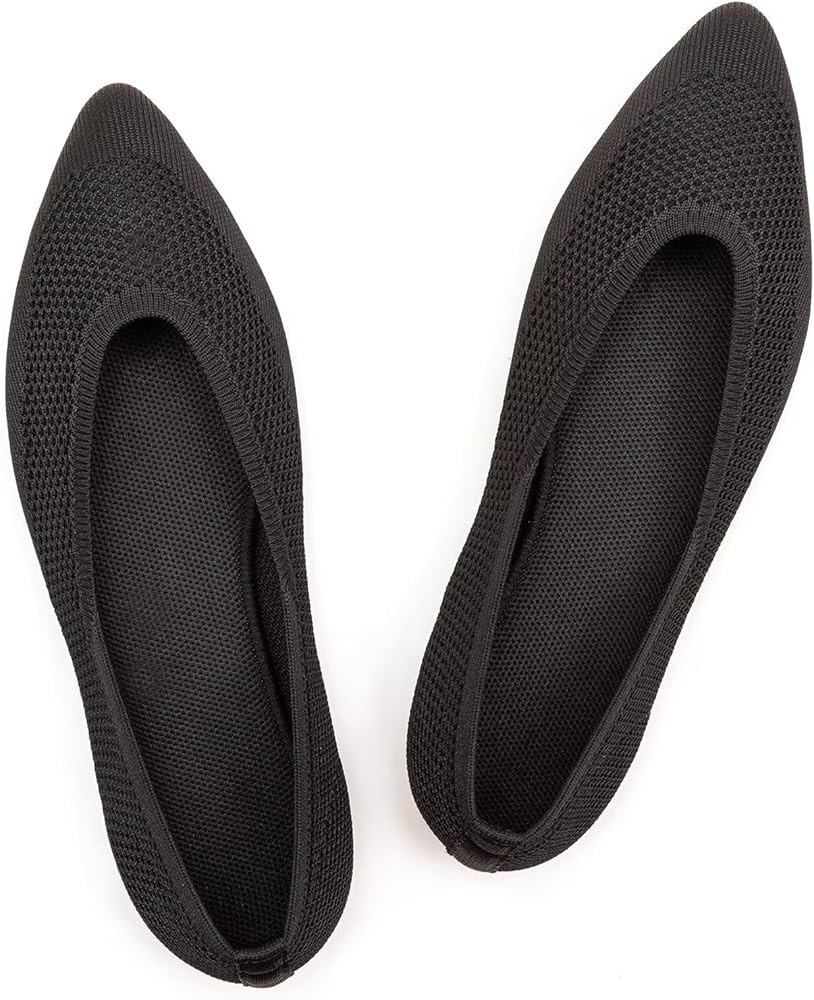 Frank Mully Womens Pointed Toe Flats Knit Dress Shoes Comfort Women Shoes Slip On Shoes for Woman... | Amazon (US)