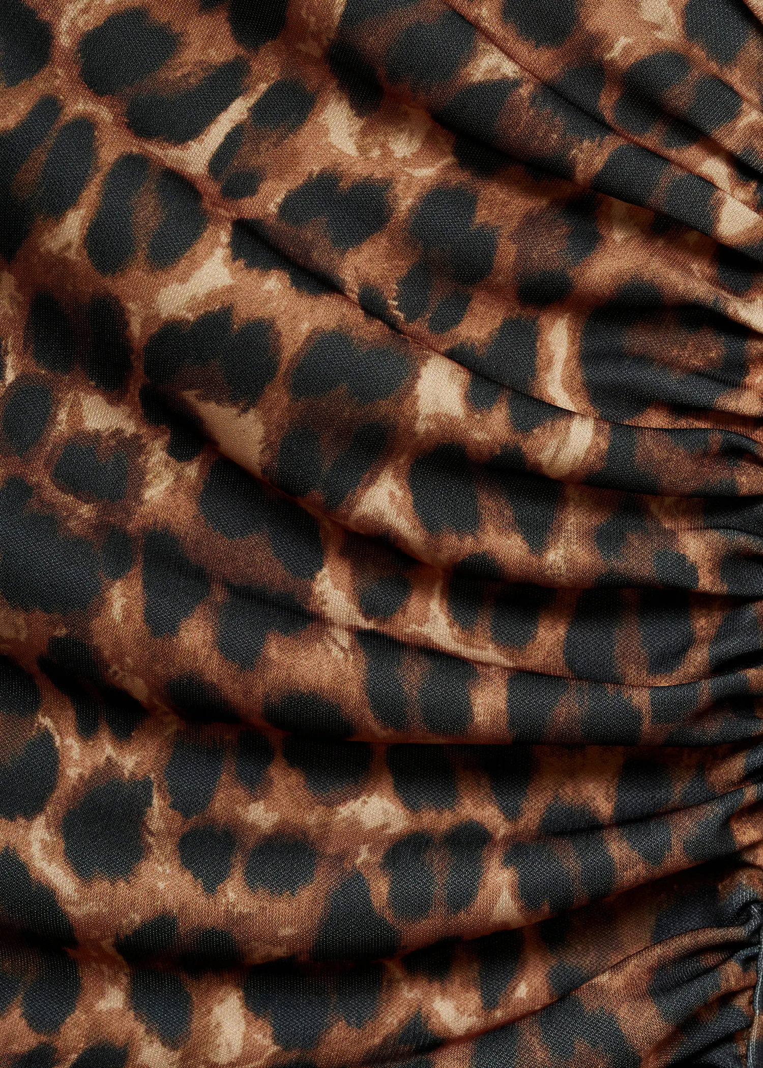 Leopard-print dress with ruffled details | MANGO (US)