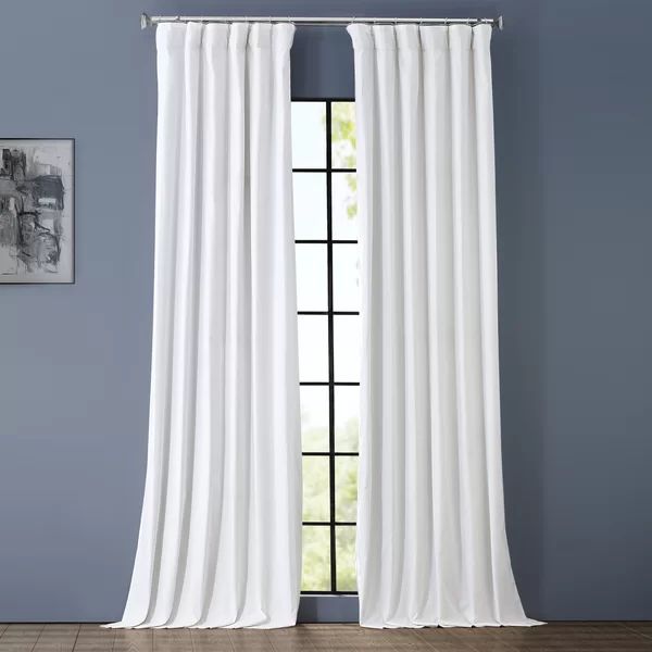 Bryce 100% Cotton Solid Color Blackout Thermal Rod Pocket Single Curtain Panel | Wayfair North America