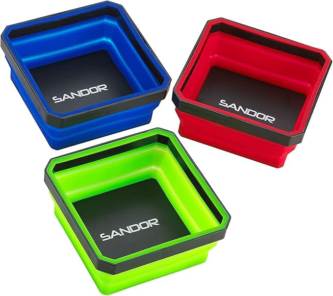 Collapsible Magnetic Parts Tray Set - (Pack of 3) Tool Trays for Screw, Bolts, Nuts, Washers, Pin... | Amazon (US)