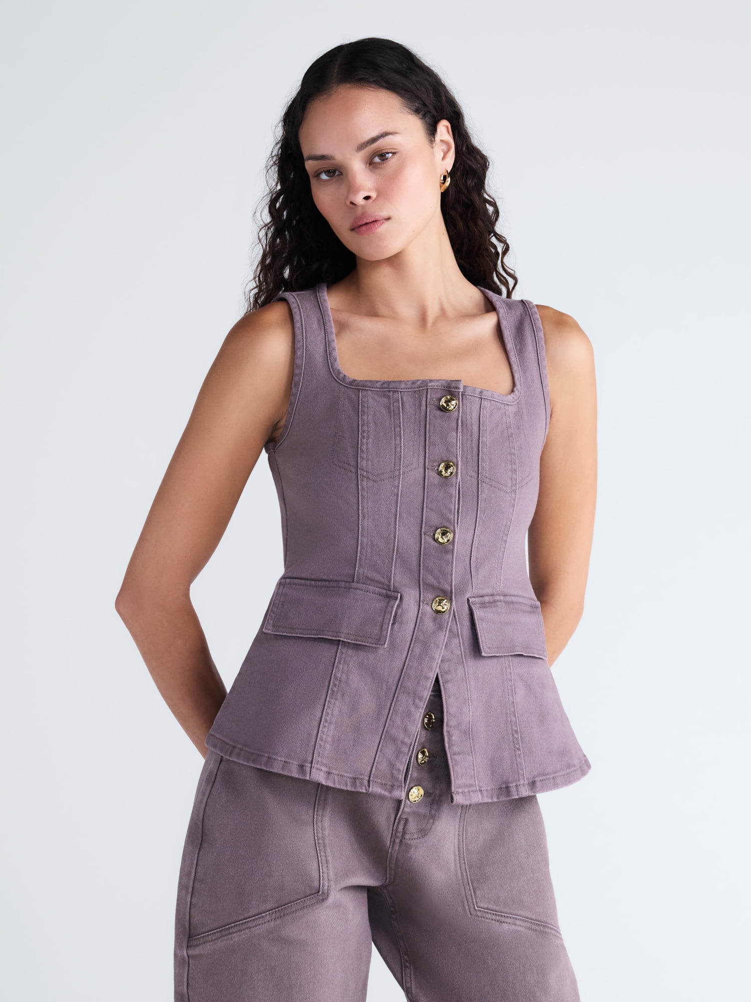 Scoop Women's and Women's Plus Denim Corset Top, Sizes XS-4X | Walmart (US)