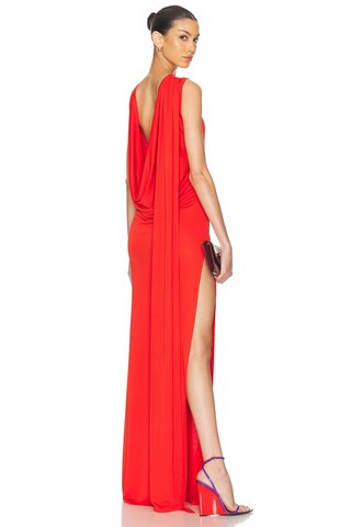 Floor Length Cowl Back Dress | FWRD 