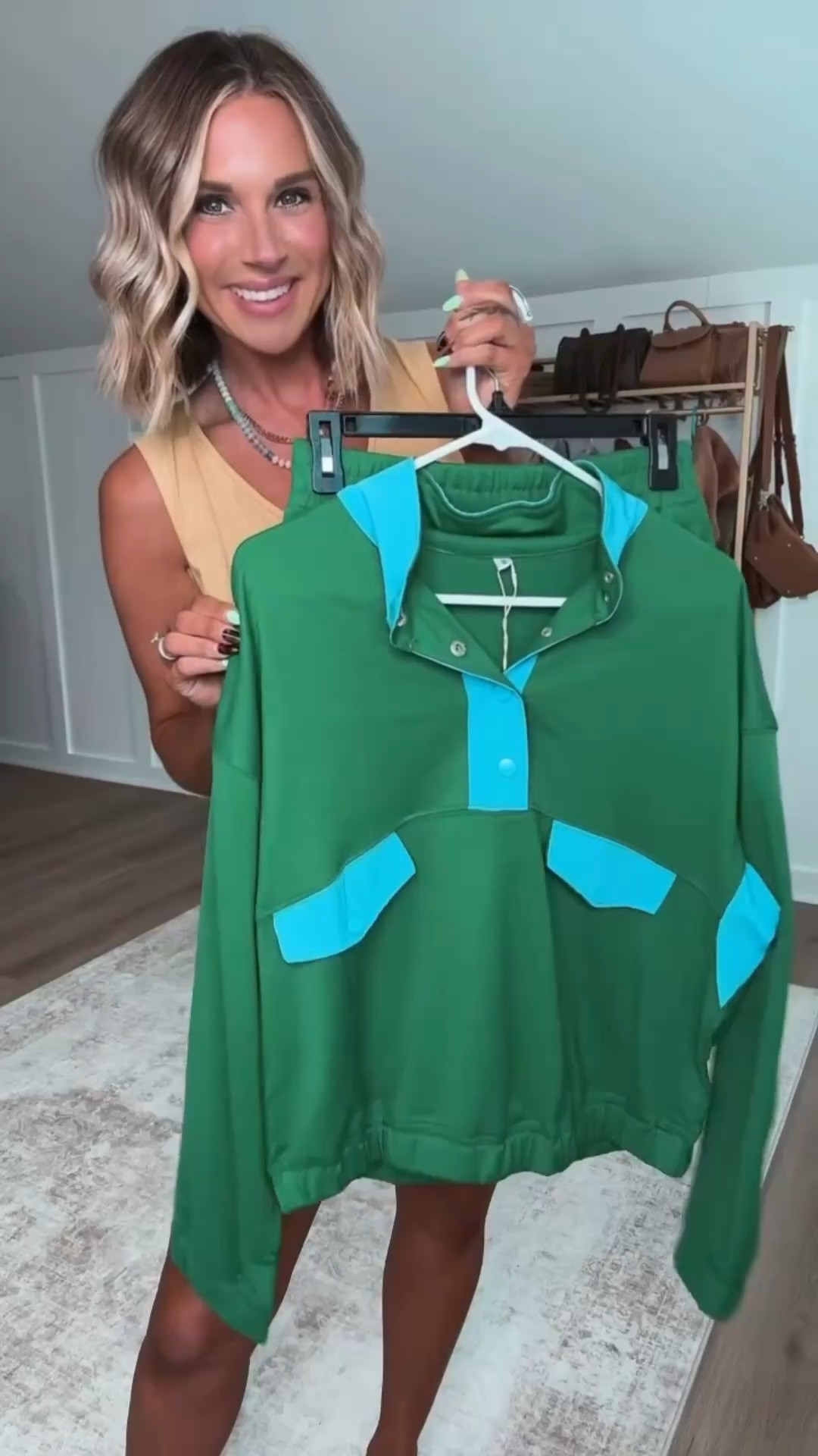 Whether you’re running errands, grabbing lunch with the girls, heading to the airport, or going out for a casual date, this green casual set is the kind of outfit that makes getting dressed effortless. 

This green pullover sweatshirt and shorts are cute, comfy, and easy to style. Also linking my slip on sneakers, sunnies, crossbody bag that holds it all, and favorite self tanner 

 #LTKmomlife #LTKselfcare #LTKTravel