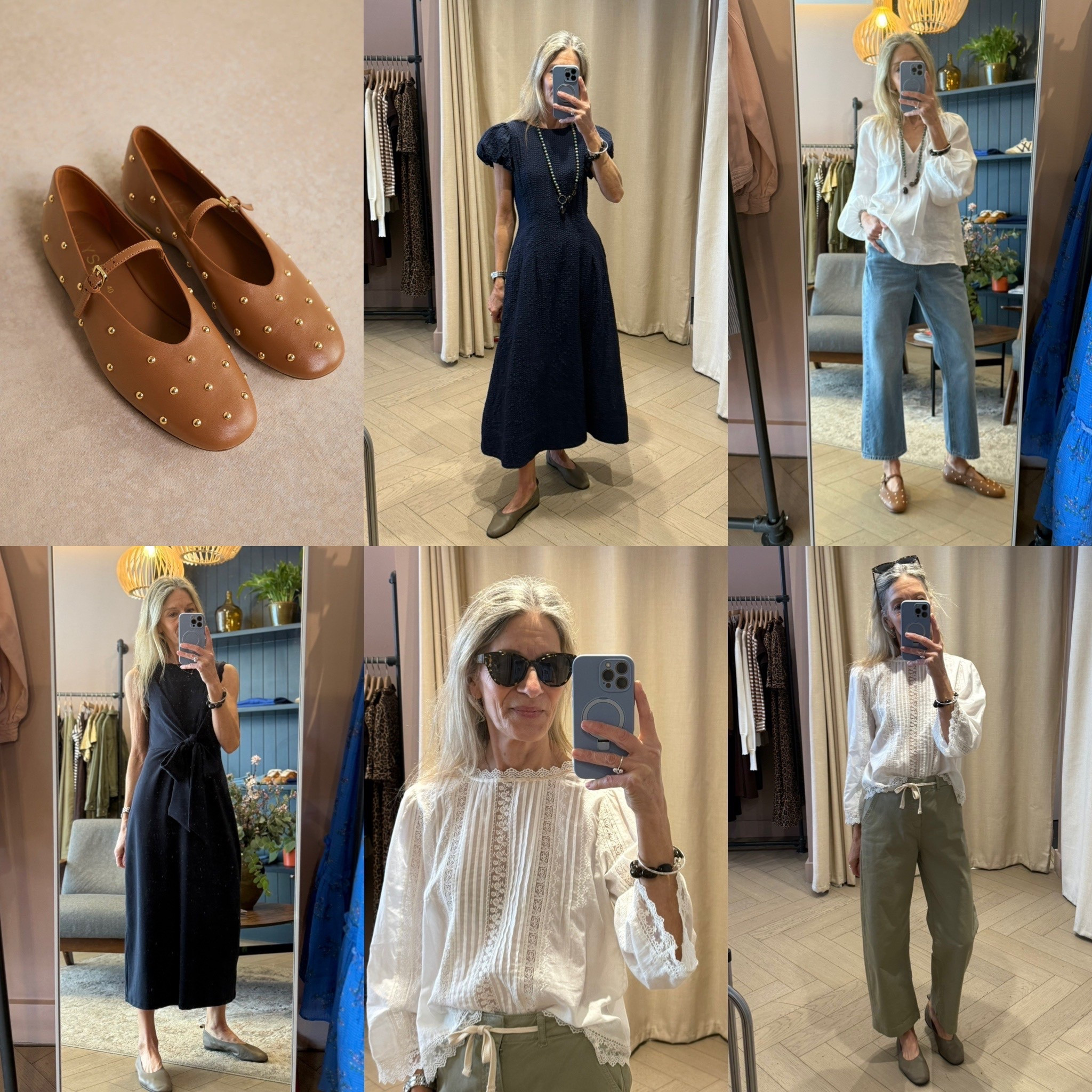 A few of my faves from the Wyse Live. 
Navy Dress
Jersey Dress
White Linen Blouse
Khaki barrel Jeans
Sunglasses 
Tan Studded Ballet Flats 

#LTKspring #LTKover50style #LTKuk