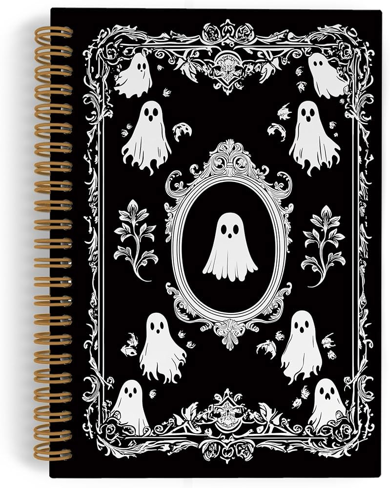 QLMX Gothic Ghosts Spiral Notebook, Witchy Goth Ghost Journal Notebook, Halloween Spooky Ghost No... | Amazon (US)