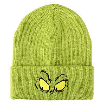 Grinch Face Green Embroidered Cuffed knitted Beanie for Christmas | Target