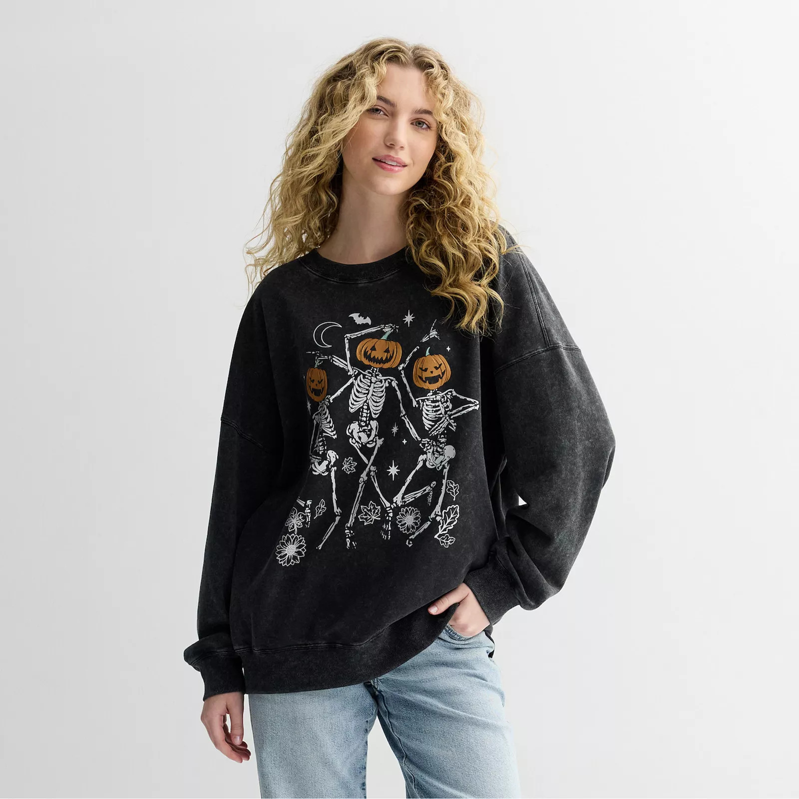 Juniors' Halloween Graphic Oversized Pullover | Kohl's