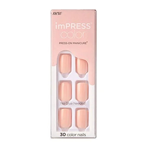 KISS imPRESS Color Press-On Manicure, Gel Nail Kit, PureFit Technology, Short Length, â€œPeev... | Walmart (US)