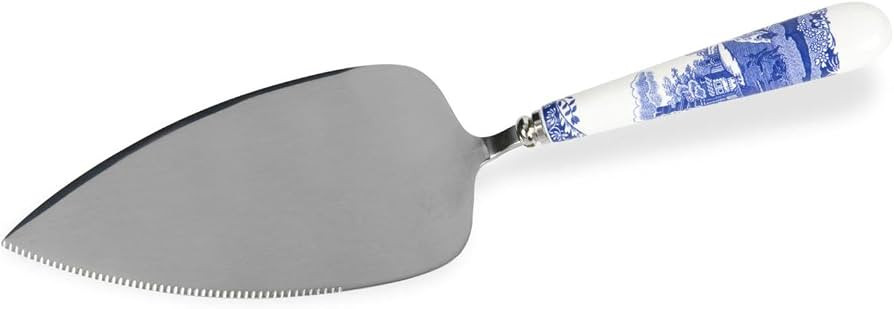 Spode Blue Italian Collection Cake Server, Stainless Steel Cake Knife with Porcelain Handle, Perf... | Amazon (US)