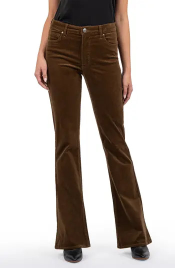 KUT from the Kloth Ana Fab Ab High Waist Corduroy Flare Jeans in Lagoon at Nordstrom, Size 4 | Nordstrom