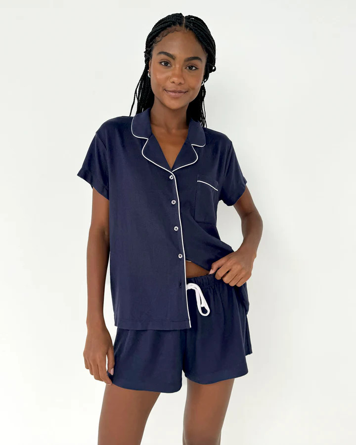 Navy Flora Pillowsoft Short Set | Splendid
