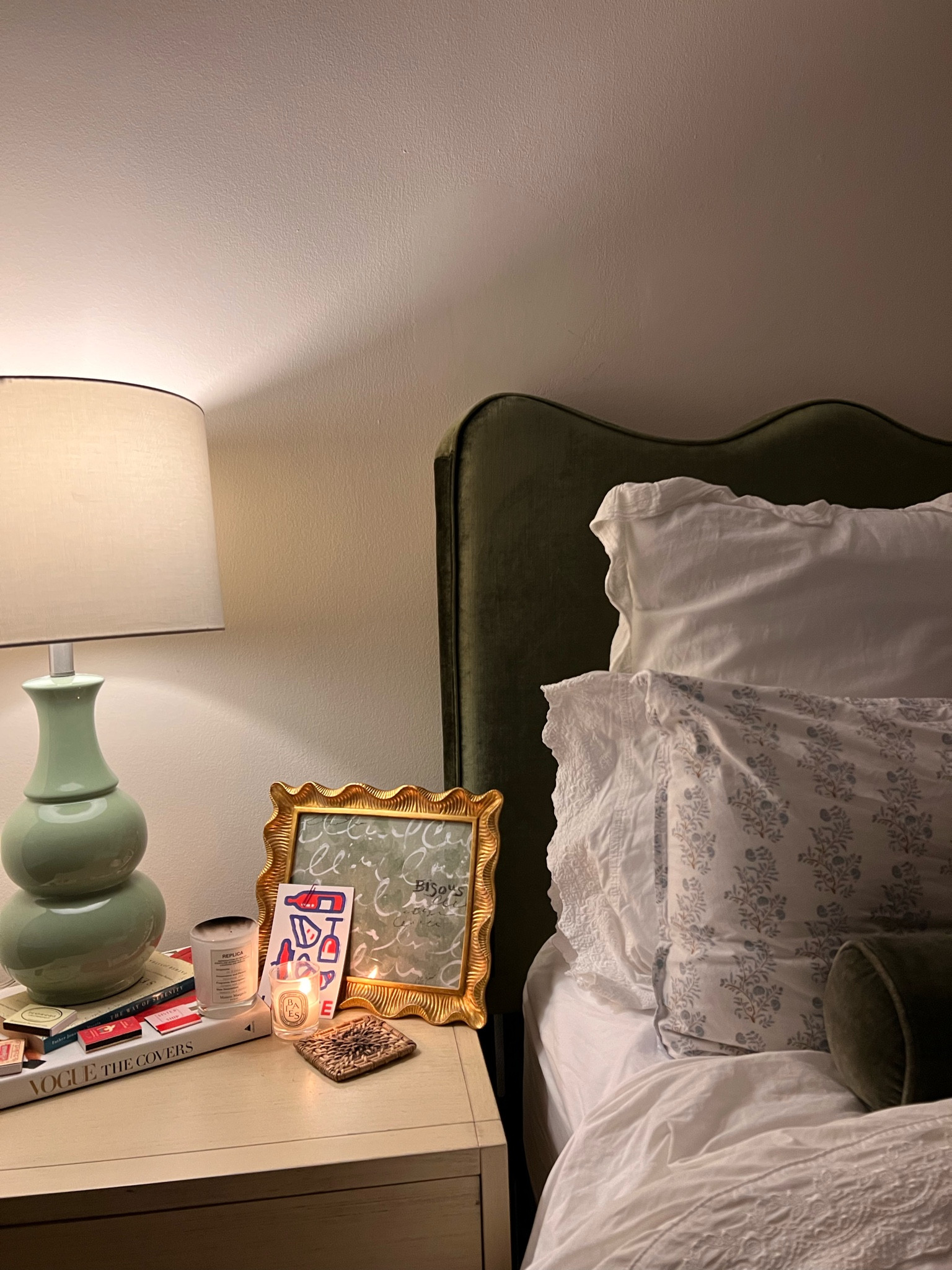 Bedroom apartment / my bed / scalloped headboard / post grad apartment / dark green room

#LTKSeasonal #LTKhome #LTKGiftGuide