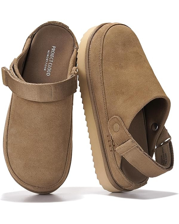 Project Cloud 100% Genuine Leather Clogs for Women - Memory Foam Womens Clogs & Mules with Adjust... | Amazon (US)