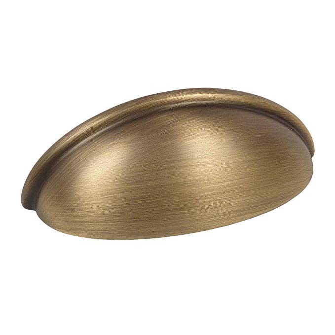 5 Pack - Cosmas 783BAB Brushed Antique Brass Cabinet Hardware Bin Cup Drawer Cup Pull - 3" Hole C... | Amazon (US)