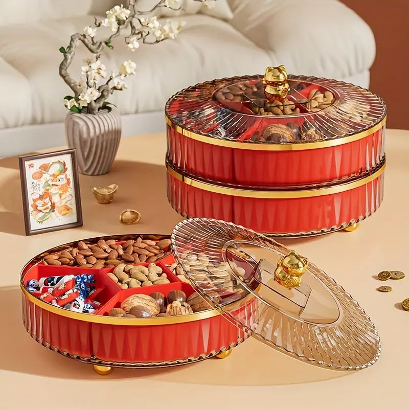 1PCS Multi-layer Candy Box For Chinese New Year And Spring Festival, Rotating Fruit Plate, Househ... | Temu Affiliate Program
