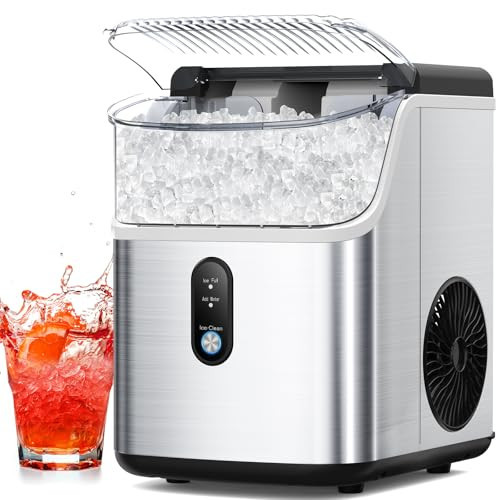 Countertop Nugget Ice Maker, Pebble Ice Maker Machine with 35lbs/24H Soft Ice, One-Click Operation Ice Machine with Self-Cleaning, Crushed Pellet Ice Makers for Home Bar/Party/RV/Camping | Amazon (US)