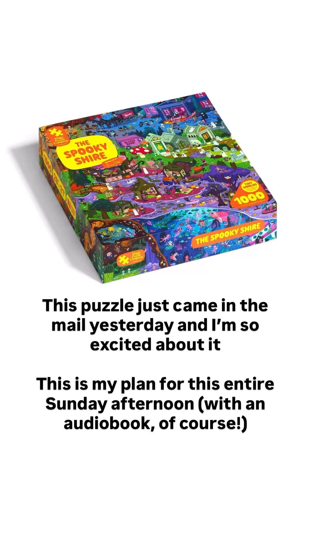 This puzzle just came in the mail yesterday and I’m so excited about it

This is my plan for this entire Sunday afternoon (with an audiobook, of course!)