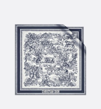 Toile de Jouy Sauvage Square Scarf Navy Blue Silk Twill | DIOR | Dior Beauty (US)