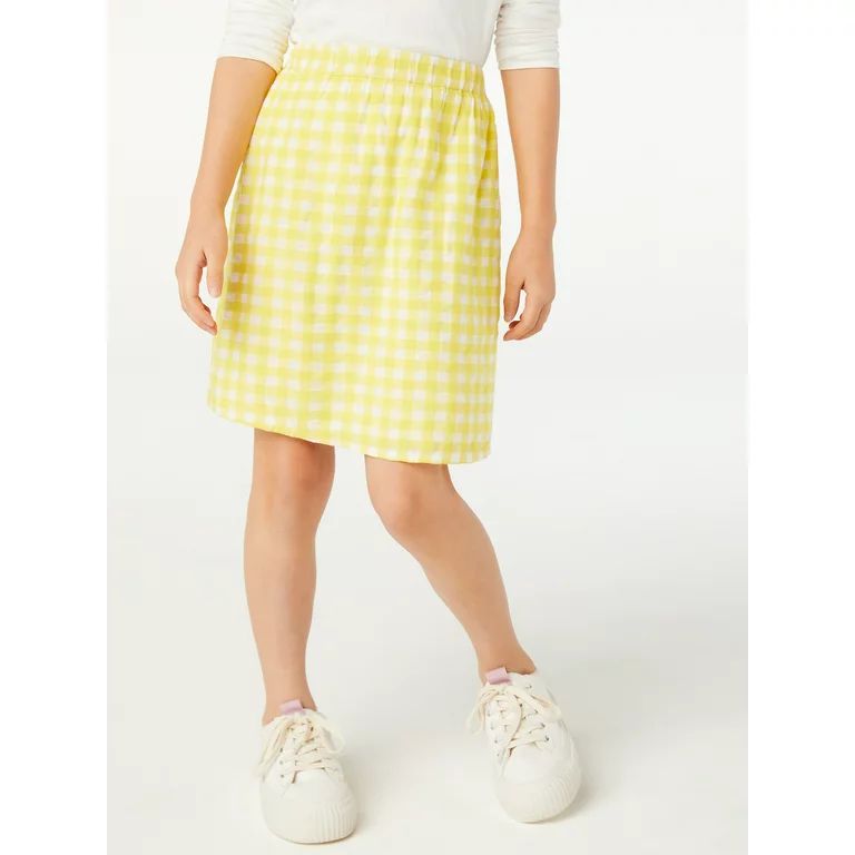 Free Assembly Girls Sheer Overlay Pull-On Skirt, Sizes 4-18 & Plus | Walmart (US)