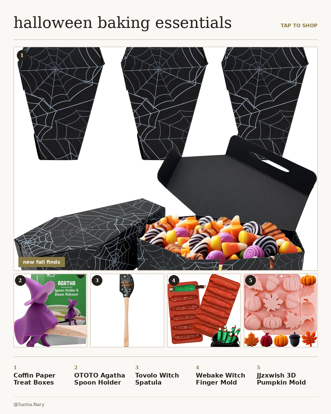 Spooky season is officially here! Get your kitchen ready for Halloween baking with these must-have fun and festive supplies. From cute coffin treat boxes to silicone pumpkin and witch finger molds, these kitchen tools make spooky treats and festive desserts so easy to create. Tap the image to shop all my Halloween baking finds!

Disclaimer: This post contains affiliate links. If you make a purchase through these links, I may earn a small commission at no extra cost to you. 

 #LTKfoodie #LTKHome