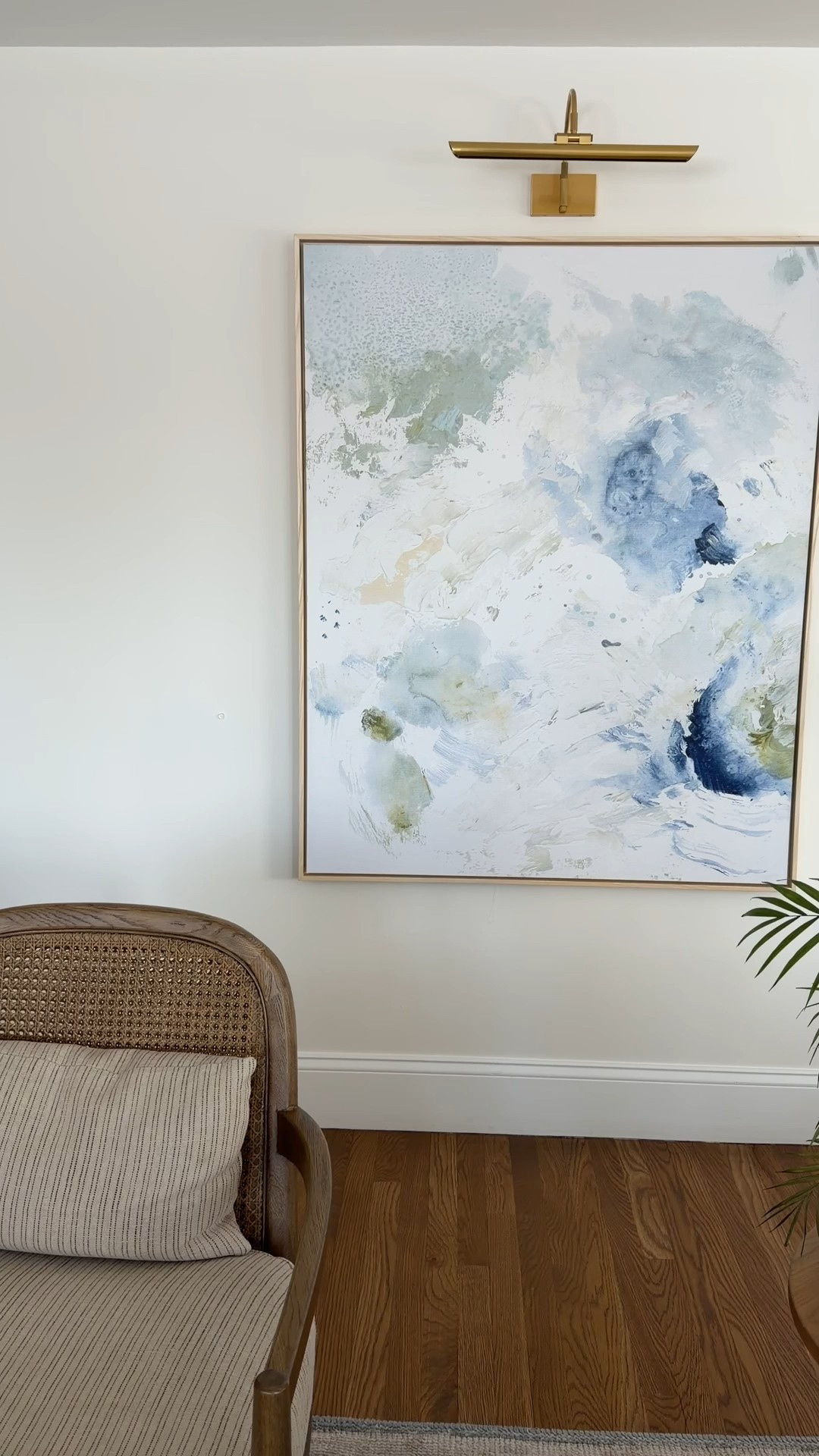 My favorite piece of modern coastal art. All those pretty blues and greens are just 👌 this is the 40 x 50 size with the gallery blonde frame

#LTKHome