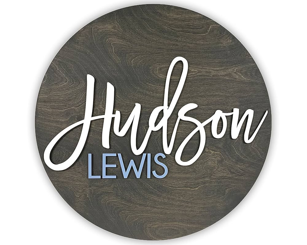 Customized Nursery Name Sign, Choice of Stain & Colors, 12" 18" 24", Wood Wall Art for Children &... | Amazon (US)