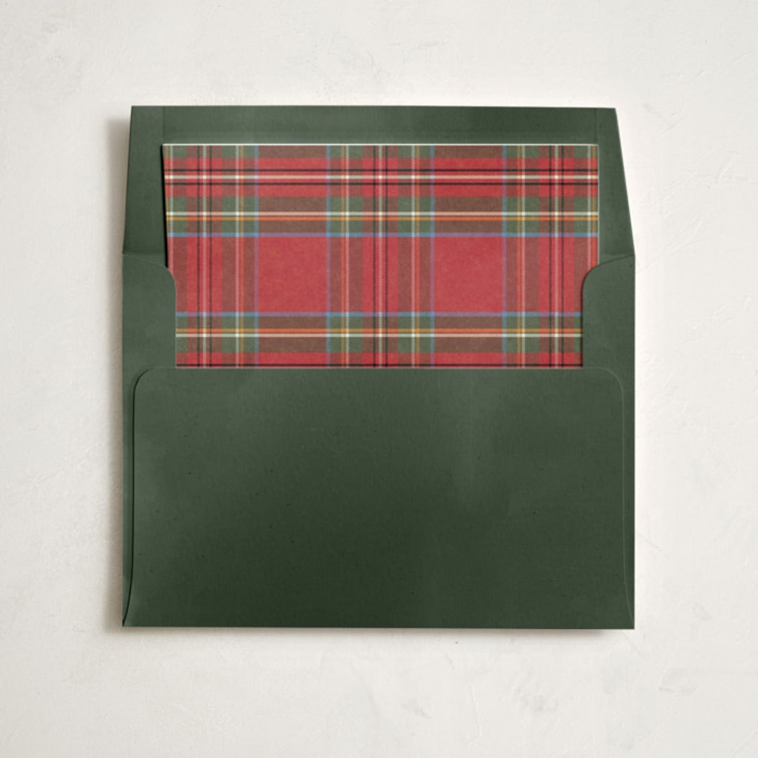 "Tartan" - Customizable Slip-in Envelope Liners in Red by Wildfield Paper Co. | Minted