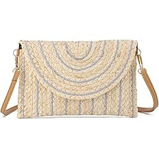 SUKUTU Women Straw Clutch Bag Summer Beach Handwoven Envelope Wallet Crossbody Handbags | Amazon (US)