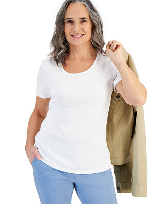 Women's Plus Size Short-Sleeve Scoop-Neck Top | Macy's