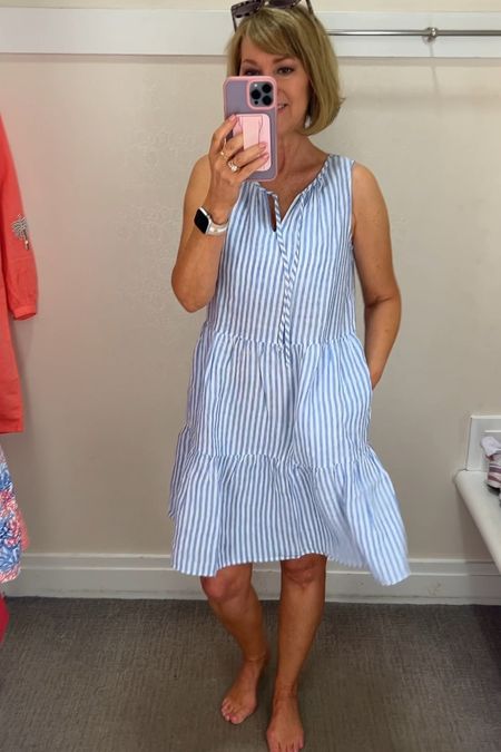 40% off Linen blue and white striped dress!!🩵

#LTKSaleAlert #LTKVideo #LTKSeasonal
