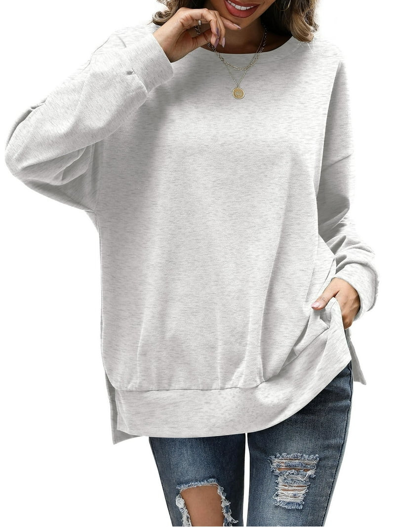 Fancyglim Sweatshirts for Women Crew Neck Long Sleeve Pullover Tops Gray S | Walmart (US)