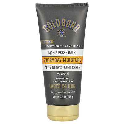 Gold Bond, Men's Essentials, Daily Body & Hand Cream, Normal To Dry Skin, 6.5 oz (184 g) | iHerb