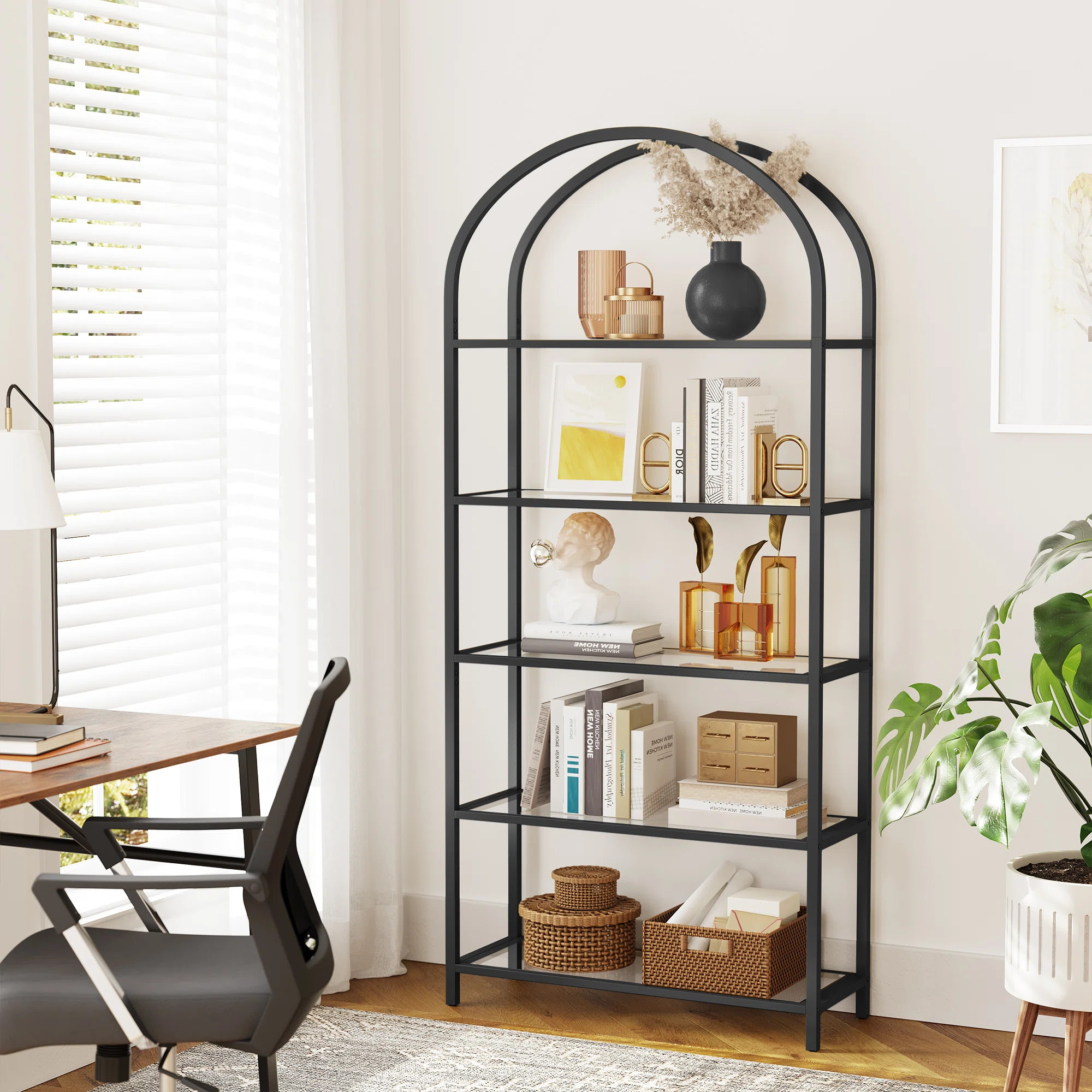 Steelside™ Adrianne 72.2'' H x 32.7'' W Etagere Bookcase & Reviews | Wayfair | Wayfair North America