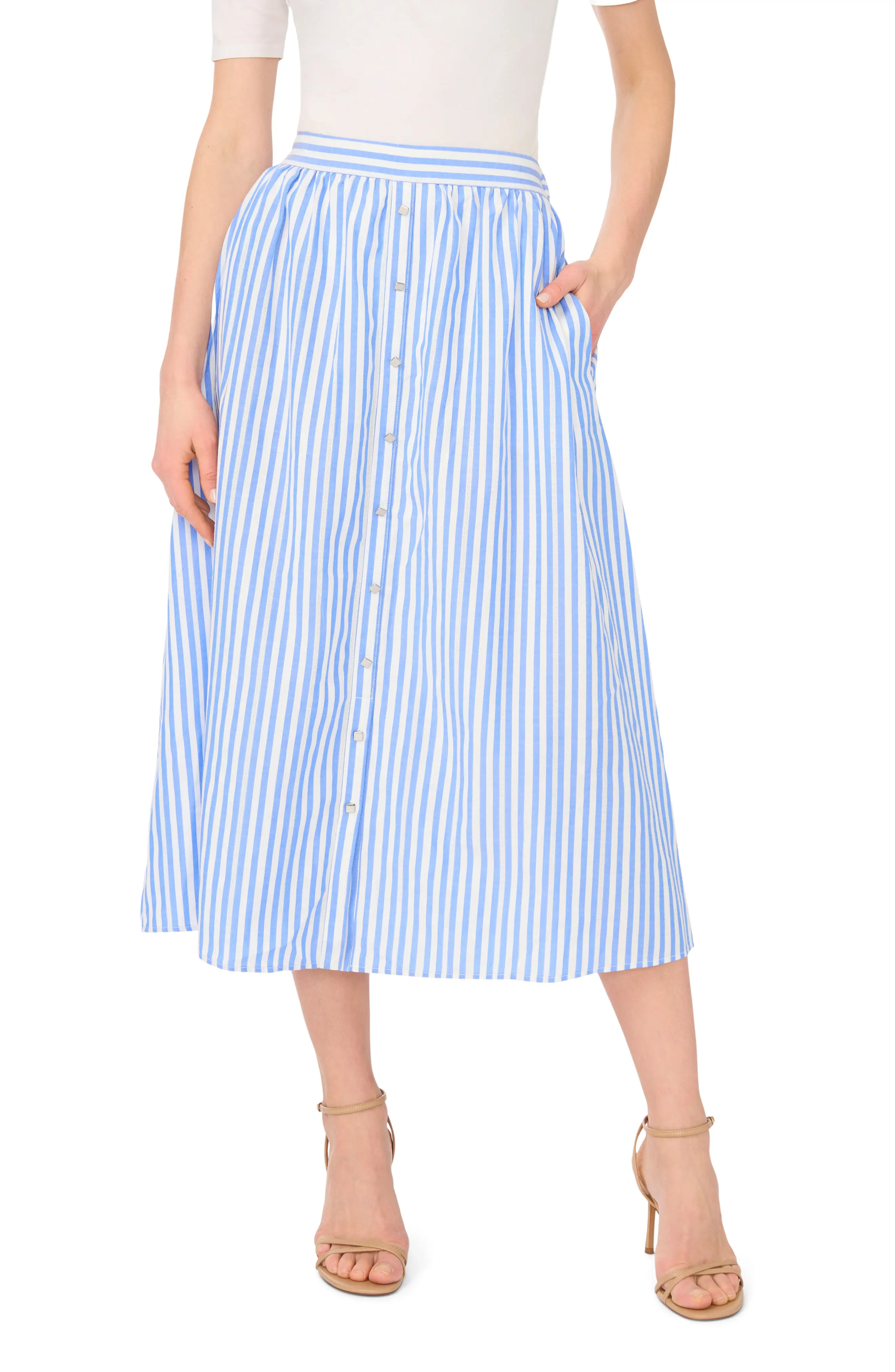 Vince Camuto Stripe Midi Skirt (Women) | Nordstrom | Nordstrom